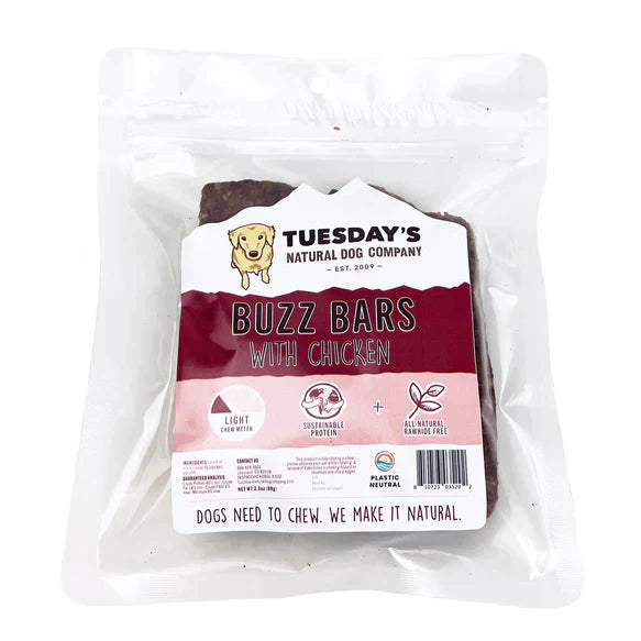 Tuesday's Natural Dog Company Buzz Bars with Chicken - 3.5 oz