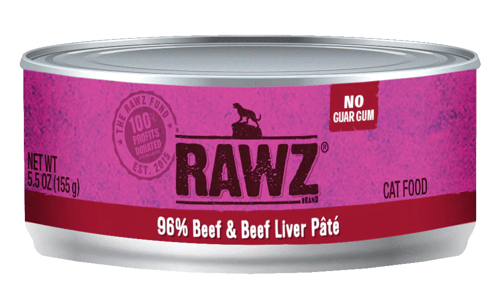 Rawz 96% Beef & Beef Liver Pate Cat Food