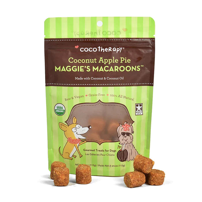 CocoTherapy Maggie's Macaroons Coconut Apple Pie - Organic Coconut Treat for dogs