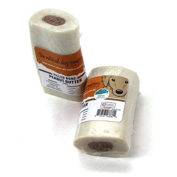 Tuesday's Natural Dog Company 3" Filled Bone - Peanut Butter Flavor (Bulk - Shrinkwrapped)