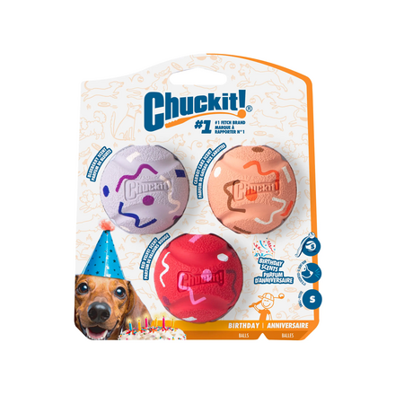 CHUCK IT  BIRTHDAY SMALL 3 PIECE BALLS