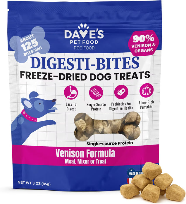 DAVE' S DOG TREAT DIGESTI-HYPO VENISON 3 OZ