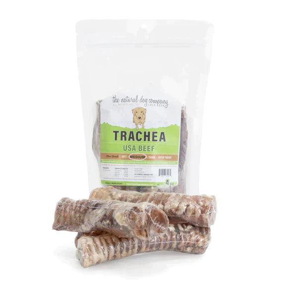 Tuesday's Natural Dog Company 6" Beef Trachea - 4 Pack (Shrinkwrapped)