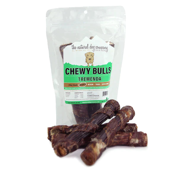 Tuesday's Natural Dog Company 6" Tremenda Chewy Bull - 4 Pack