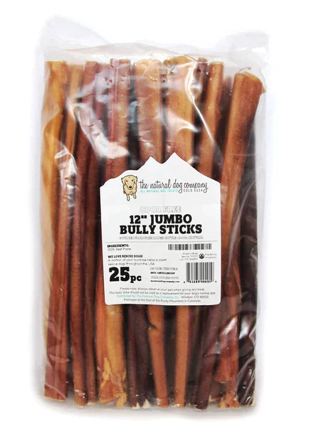 Tuesday's Natural Dog Company 12" Jumbo Bully Sticks - Odor Free (Bulk)