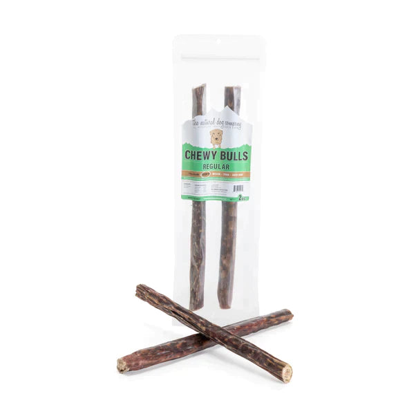 Tuesday's Natural Dog Company 12" Chewy Bull - 2 Pack