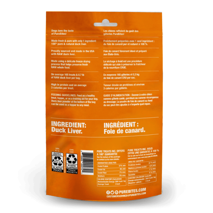 PureBites Duck Liver Freeze Dried Dog Treats