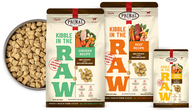 Primal Canine Kibble in the Raw