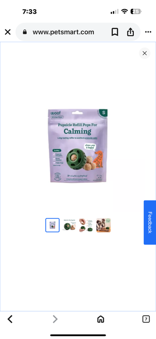 WOOF DOG TREAT CALMING WELLNESS REFILL POPS SMALL 6 OZ