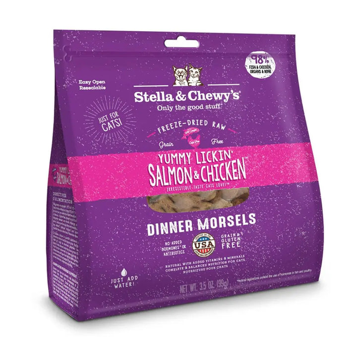 Stella & Chewy's Yummy Lickin Salmon & Chicken Freeze-Dried Raw Dinner Morsels