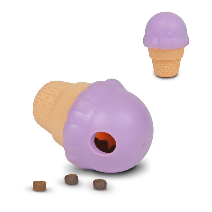 BRIGHTKINS DOG TOY ICE CREAM CONE TREAT DISPENSER PINK LARGE