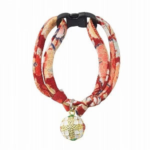 NECOICHI CAT COLLAR CHIRIMEN HANABI W/ CAT BELL