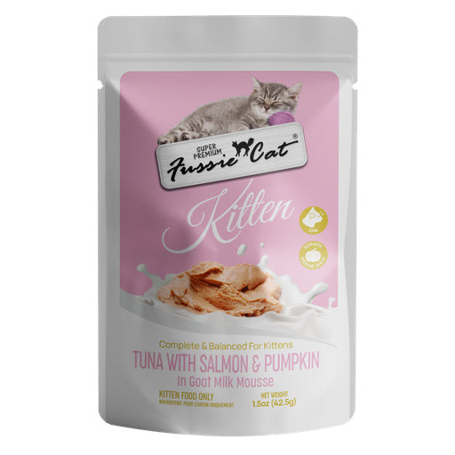 FUSSIE CAT KITTEN MOUSSE POUCHES IN GOAT MILK
