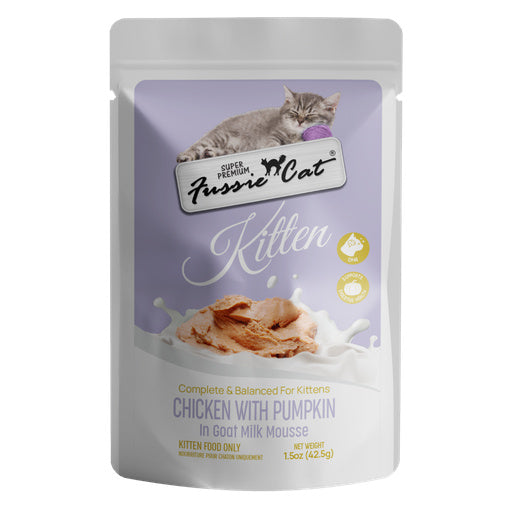 FUSSIE CAT KITTEN MOUSSE POUCHES IN GOAT MILK