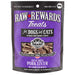 Northwest Naturals Raw Rewards freeze-dried pork liver treats for dogs and cats in a purple 3 oz pouch.