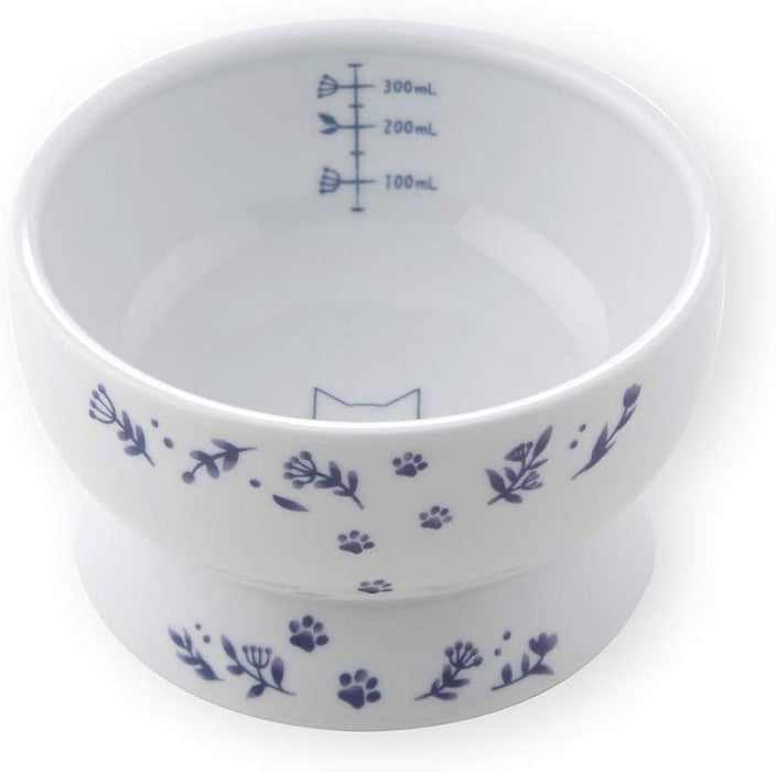 Necoichi Raised Cat Water Bowl Nordic Blue