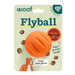 Orange Flyball toy with packaging on a white background