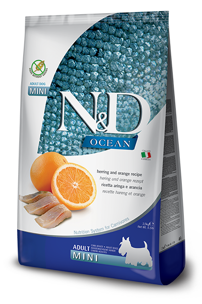 FARMINA N&D DOG OCEAN HERRING & ORANGE MINI 5.5 LB