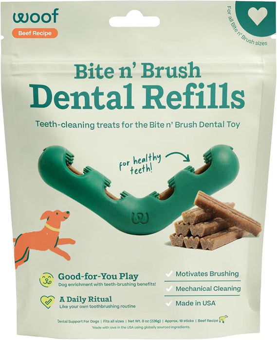 WOOF DOG TOY BITE N BRUSH REFILLS