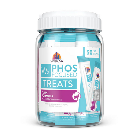 Weruva Wx Phos Focused tuna formula lickable cat treats, 50-count jar