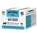 Vital Essentials Raw Fusion Beef Recipe frozen dog food patties in a white box with a blue label.