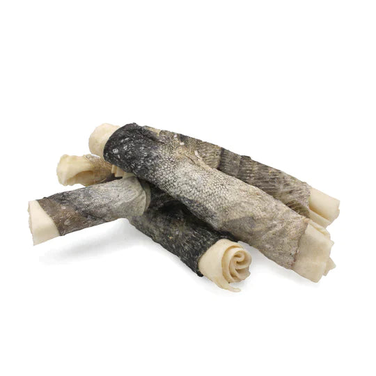 Icelandic+ Beef Collagen Rolled Chew Wrapped With Cod Skin 8"
