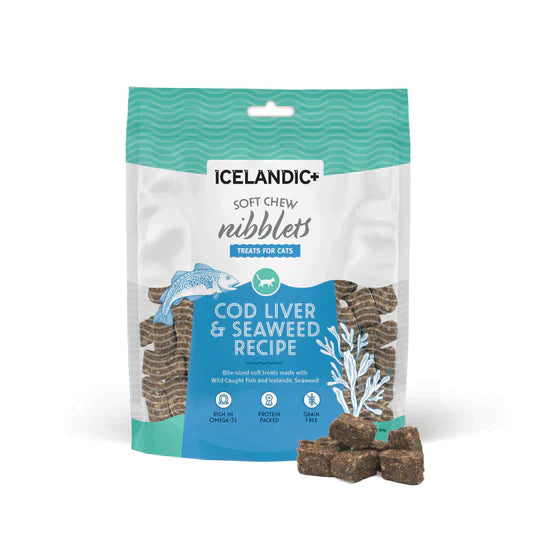 Icelandic+ Cod Liver & Seaweed Soft Chew Nibblets For Cats