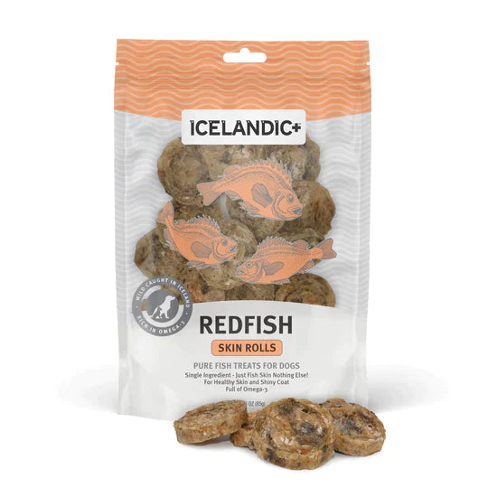 Icelandic+ Redfish Skin Rolls Dog Treats