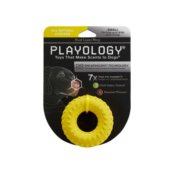Playology All Natural Chicken Scented Dual Layer Ring Small