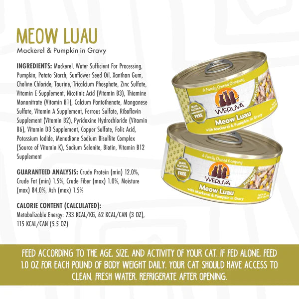 Weruva Meow Luau with Mackerel & Pumpkin in Gravy