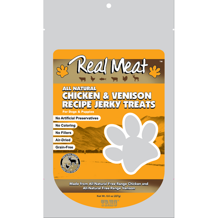 Real Meat Dog Treats Chicken & Venison Jerky Treats