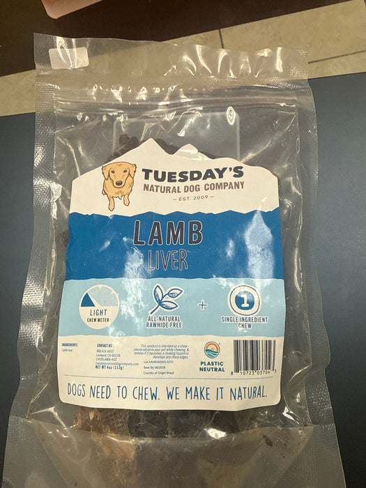 Tuesday's Natural Dog Company Lamb Liver 4 oz