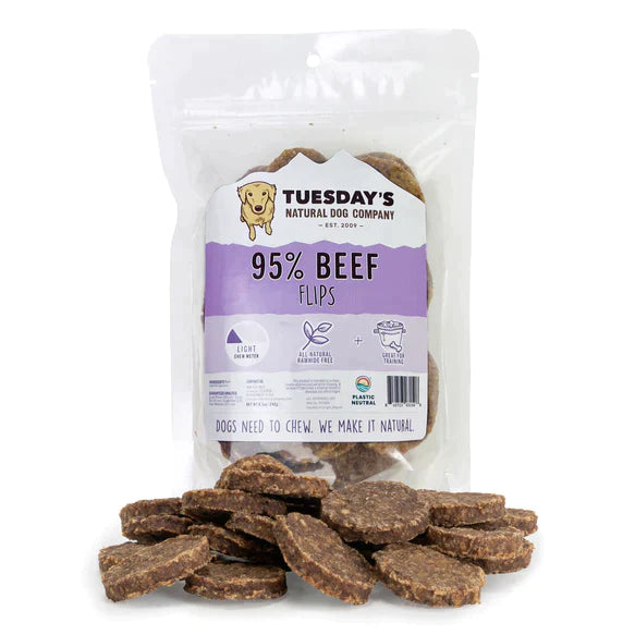 Tuesday's Natural Dog Company 95% Beef Flips - 8.5 oz