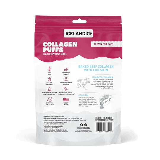 Icelandic+ Beef Collagen Puffs with Cod Skin Treats for Cats
