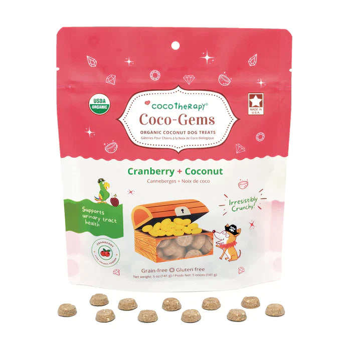 CocoTherapy Coco-Gems Training Treats Cranberry + Coconut - Organic Training Treat for dogs