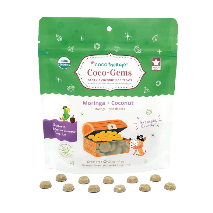 CocoTherapy Coco-Gems Training Treats Moringa + Coconut - Organic Training Treat for dogs