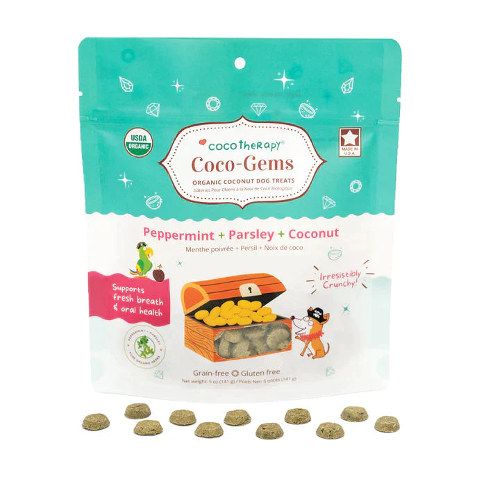 CocoTherapy Coco-Gems Training Treats Peppermint + Parsley - Organic Training Treat for dogs