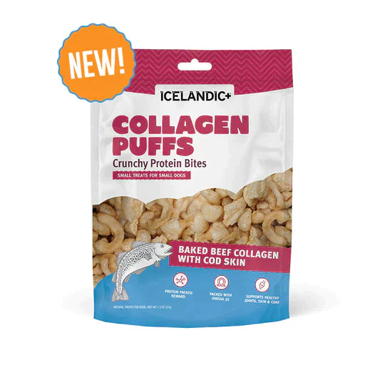 Icelandic+ Beef Collagen Puffs with Cod Skin Treats for Small Dogs - 1.3oz