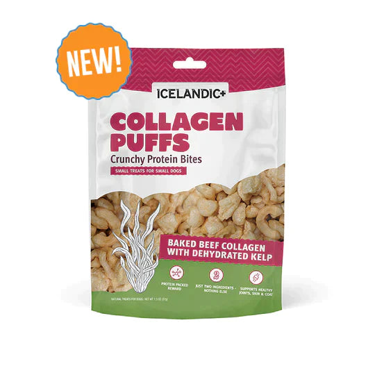 Icelandic+ Beef Collagen Puffs with Kelp Treats for Small Dogs - 1.3oz