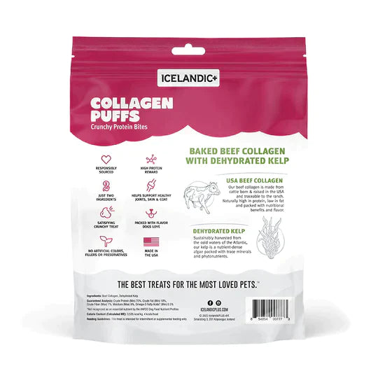 Icelandic+ Beef Collagen Puffs with Kelp Treats for Dogs - 2.5oz