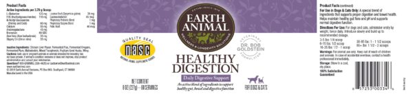 Earth Animal Healthy Digestion Nutritional Supplement For Pets