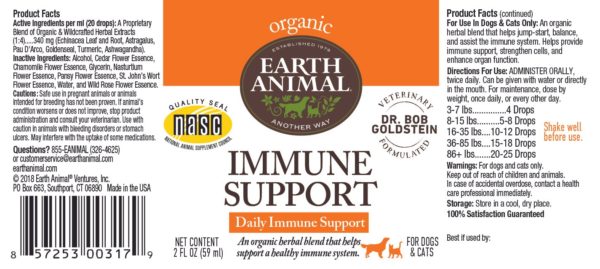 Earth Animal Immune Support Organic Herbal Remedy