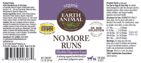 Earth Animal No More Runs Organic Herbal Remedy