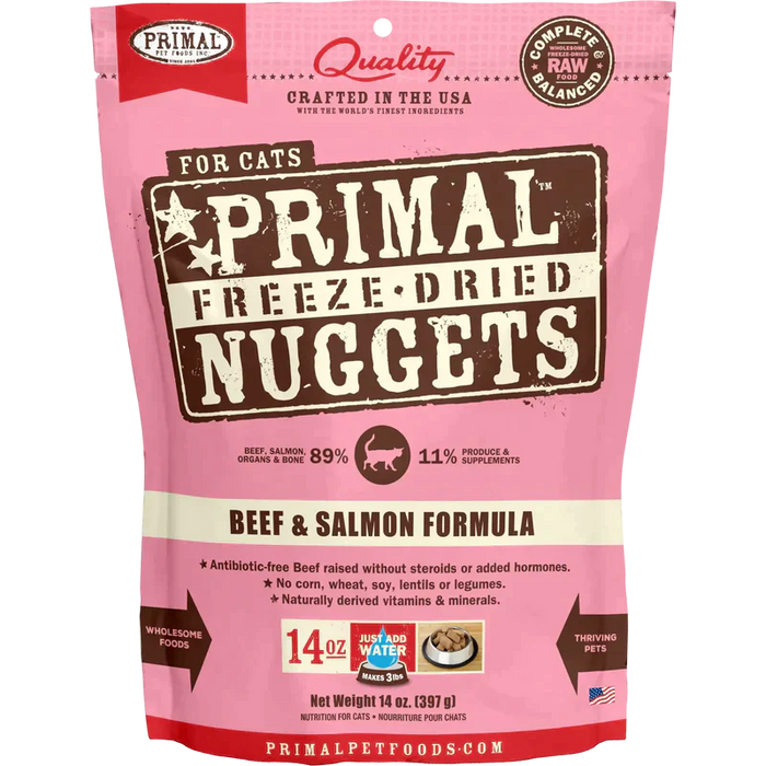 Primal Pet Foods Feline Freeze-dried Nuggets Beef & Salmon