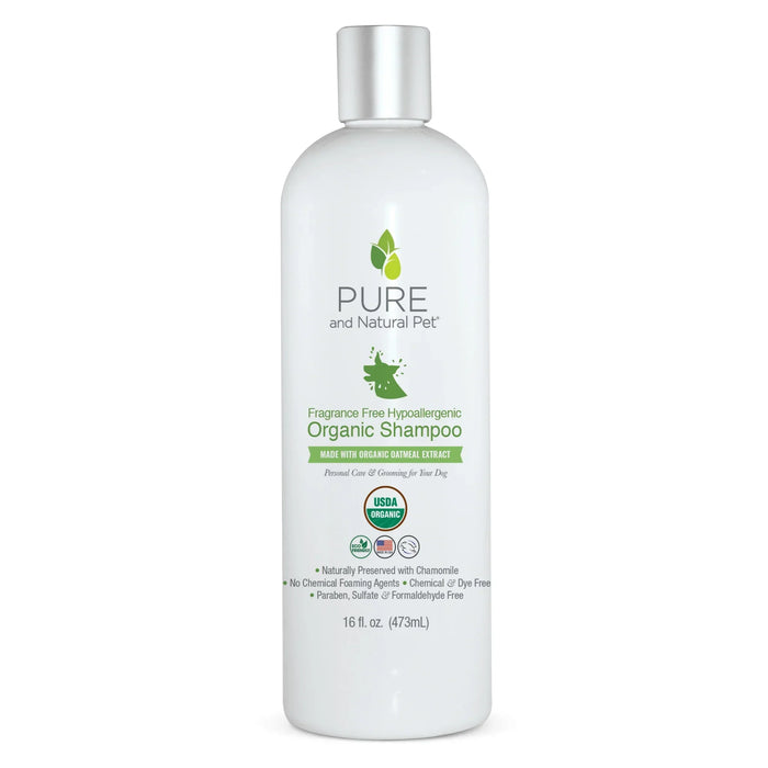 Pure and Natural Pet Fragrance Free Hypoallergenic Organic Shampoo