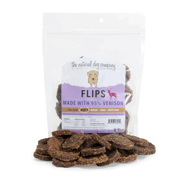 Tuesday's Natural Dog Company 95% Venison Flips - 8.5 oz