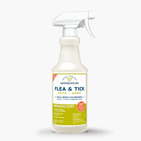 Wondercide Lemongrass Flea & Tick Spray for Pets + Home with Natural Essential Oils