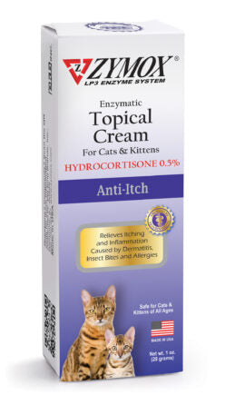 ZYMOX Enzymatic Topical Cream with 0.5% Hydrocortisone for Cats & Kittens, Authentic Product Made in the USA