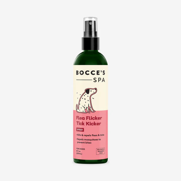 BOCCE'S BAKERY  GROOMING SPA SPRAY FLEA FLICKER TICK KICKER 8 OZ