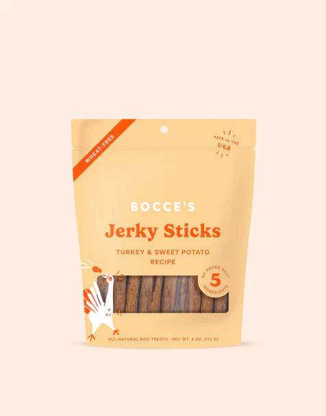 Bocce's Bakery Grazers Turkey & Sweet Potato Jerky Sticks